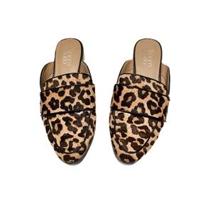 Franco Sarto Leopard Animal Print Calf Hair Malesa 2 Slide Mule Loafers